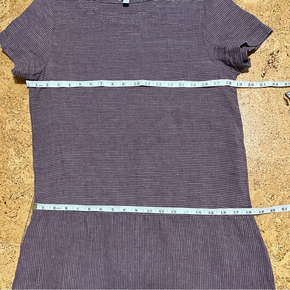 Garnet Hill Linen Dropwaist Purple Stripe Dress Sz 6 - Picture 11 of 12